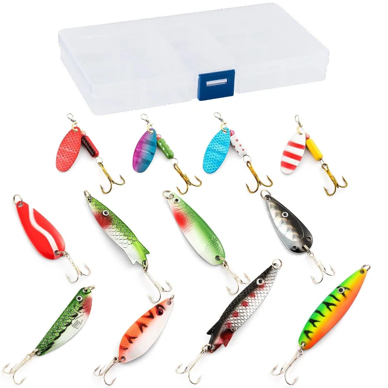 best saltwater jigging rods Dr.Fish 12pcs Spinners and Spoons Kit