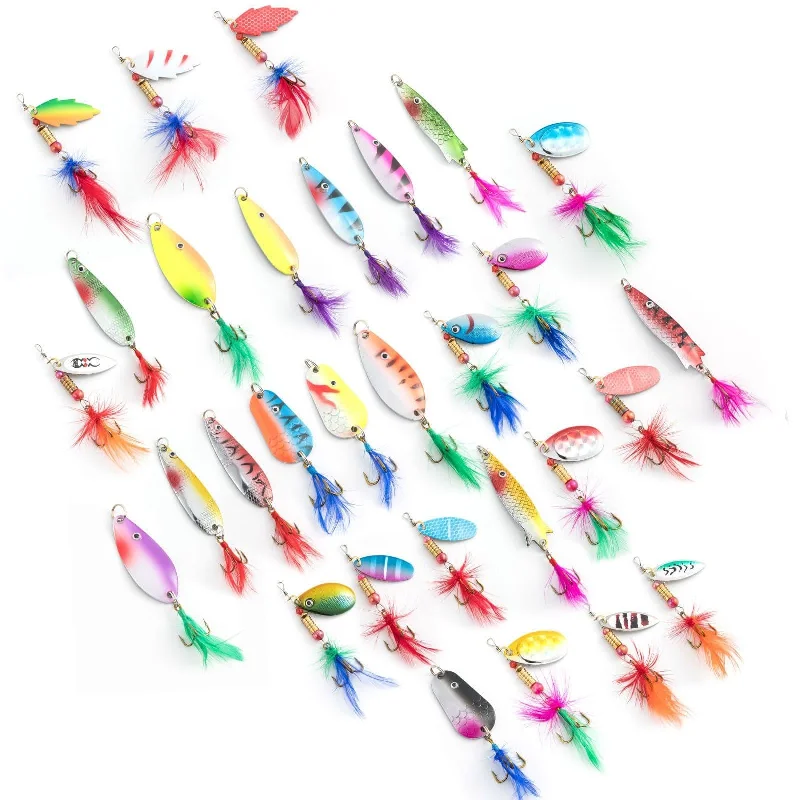 micro jigs for crappie fishing Dr.Fish Spinners and Spoons Kit Rooster Tail