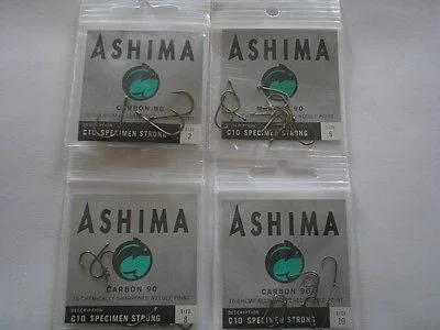 adjustable rod holders for bank fishing Ashima C10 Specimen Strong Hooks Size 2 6 8 10 - pk of 10 Carp/Catfish
