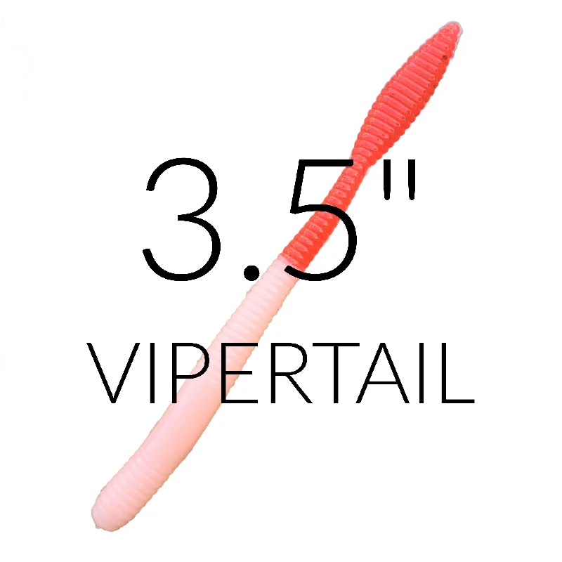 waterproof UV-protection fishing shirts 3.5" Viper Tail Worm, 12 pack