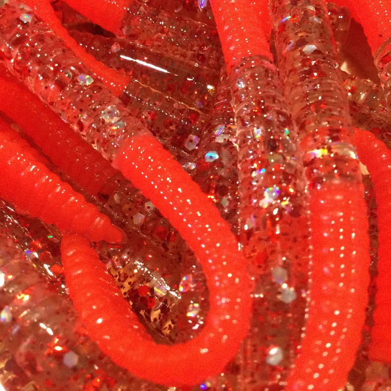 best fishing reel grease and oil Cherry Sparkle- Viper Tail Worm