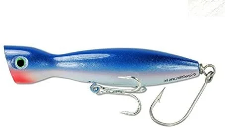 high-quality treble hooks bulk Super Strike Little Neck Popper 3oz Blue/White PP6W-017
