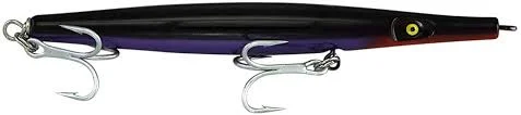 handmade wooden fishing lures Super Strike Super "N" Fish 1 3/4oz Needle Fish Black/Purple