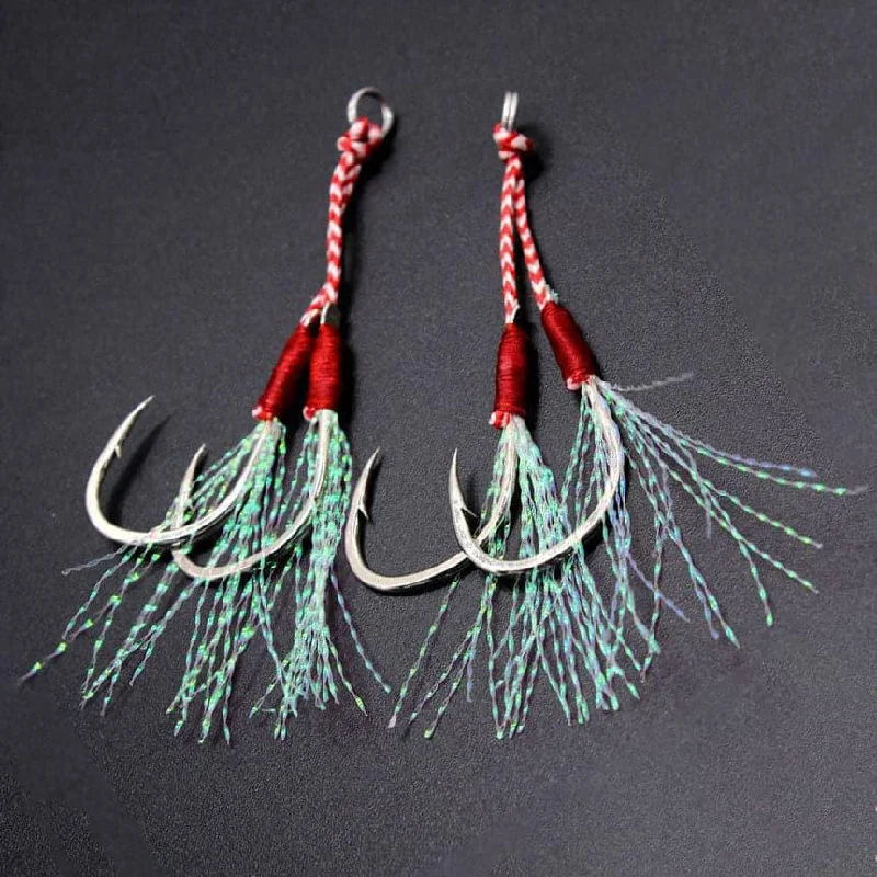 best bass fishing lures Dr.Fish Lot Double Assist Hooks #10-#20