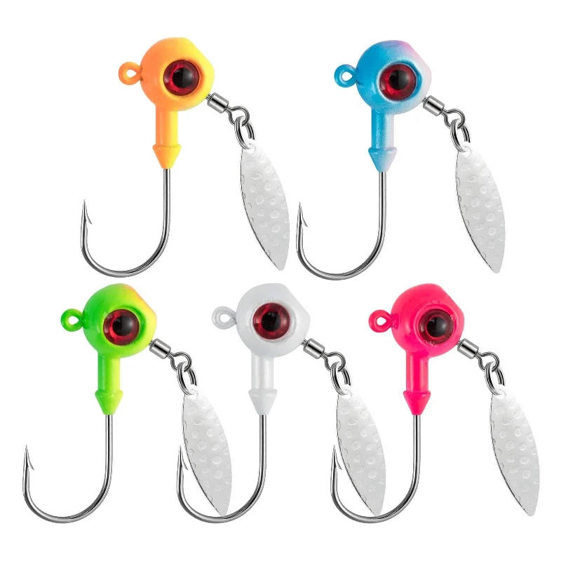 heavy-duty deep-sea jigging rods Dr.Fish 10pcs Underspin Jig Heads1/8oz-1/4oz