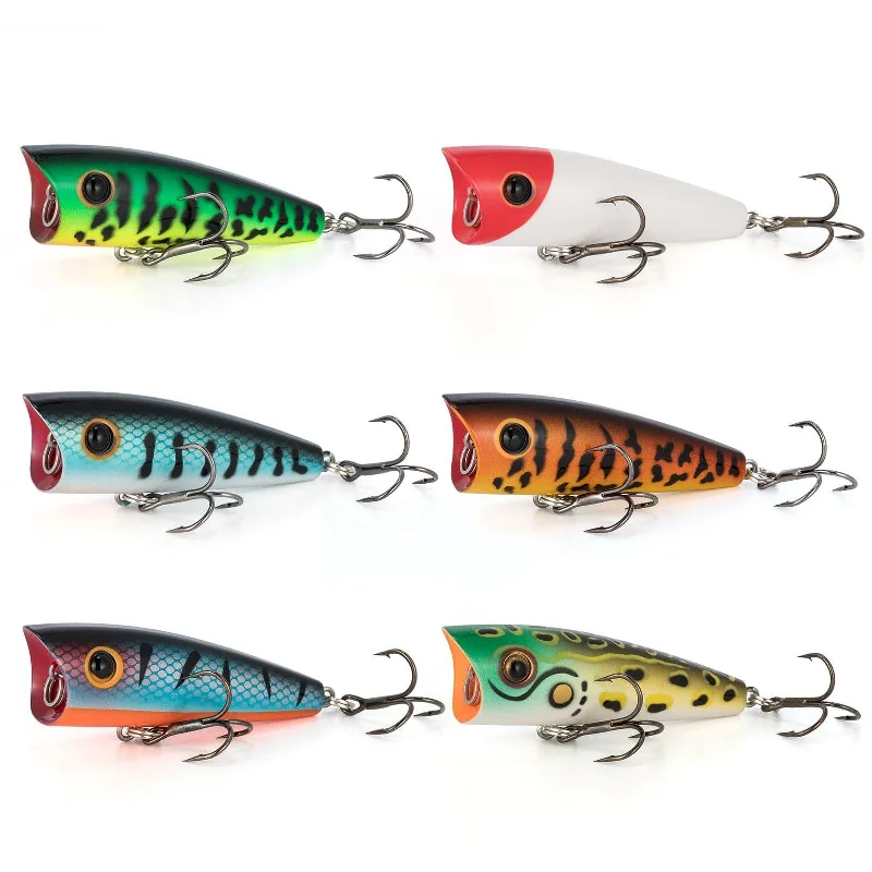 floating frog lures for bass Dr.Fish Topwater Popper  Fishing Lures  2.4"  1/4oz