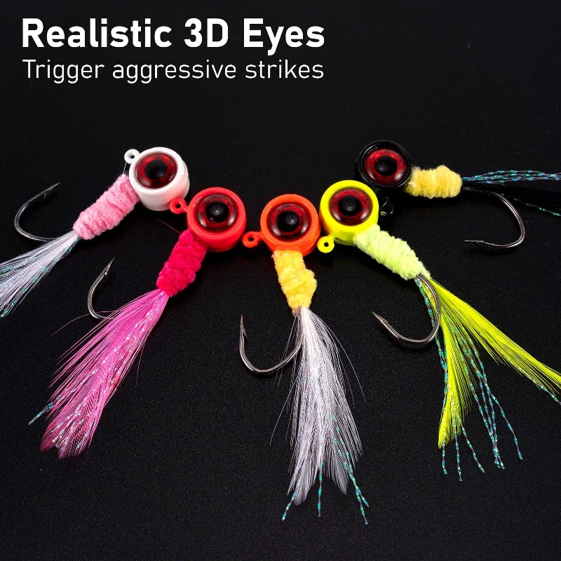 tournament-grade swimbaits for largemouth bass Dr.Fish 10pcs Marabou Feather Jigs 1/16oz 1/8oz 3/16oz 1/4oz tournament-grade swimbaits for largemouth bass Dr.Fish 10pcs Marabou Feather Jigs 1/16oz 1/8oz 3/16oz 1/4oz