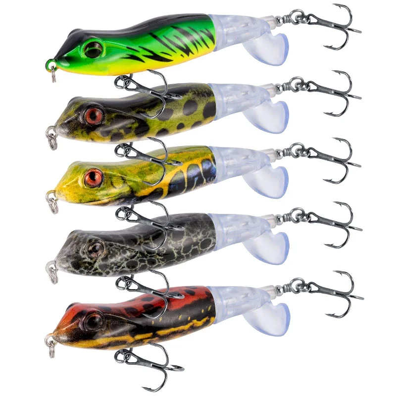artificial shrimp lures for saltwater Dr.Fish 3pcs Topwater Frog Fishing Lure 3.3'' 0.38oz