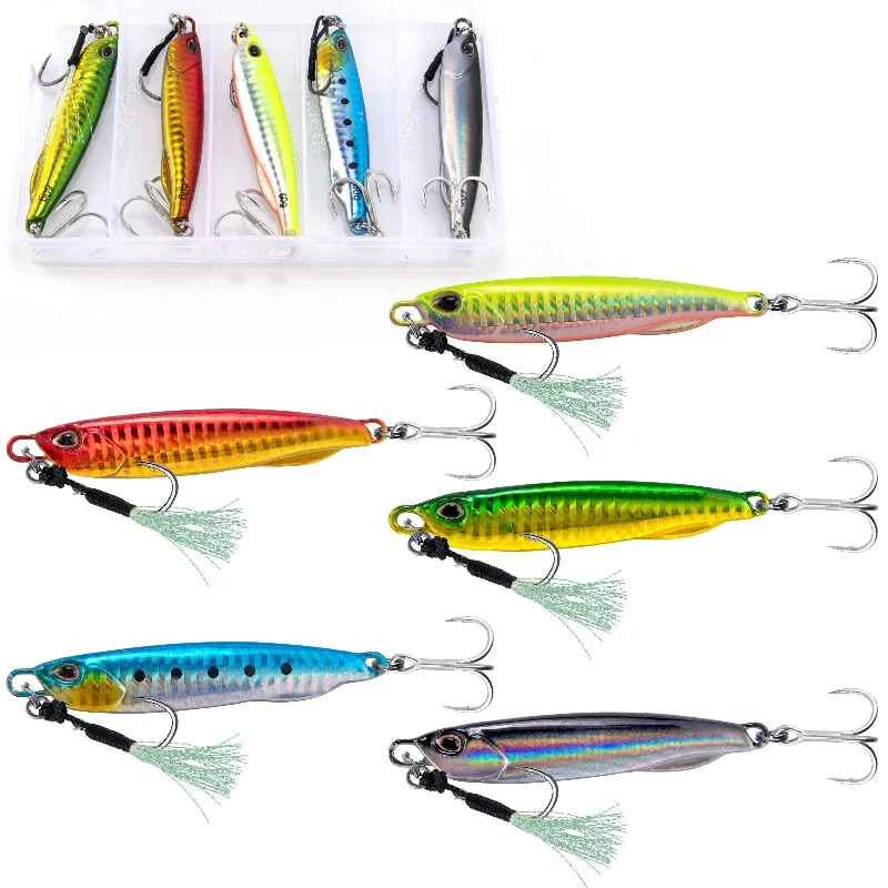saltwater pier fishing rigs Dr.Fish Saltwater Jigging Spoons with Assist Hook 15-60g