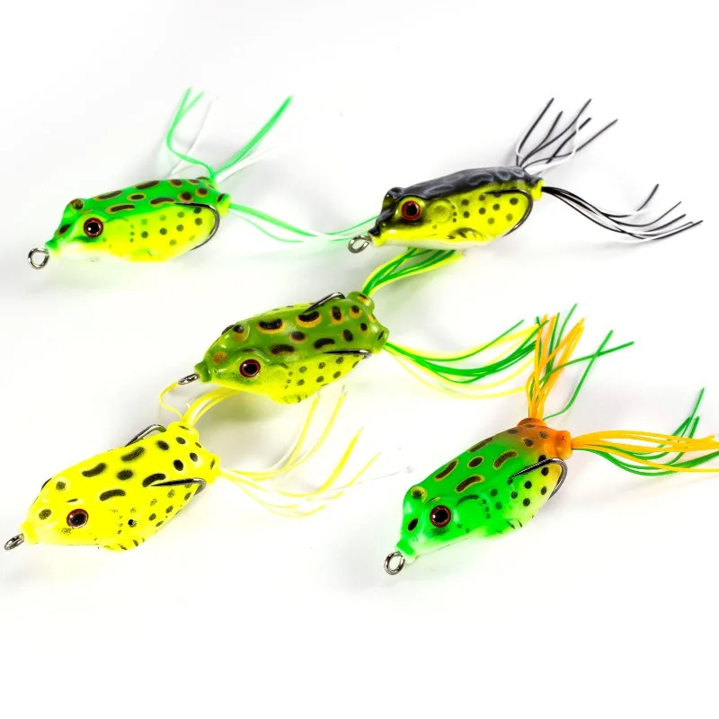 micro jigs for crappie fishing Dr.Fish 5pcs 3D Eyes Frog Soft Lures 5-12g