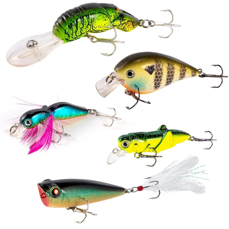 waterproof touch-screen fish finders Dr.Fish 5pcs Crankbait Lure kit 1/5oz-3/10oz