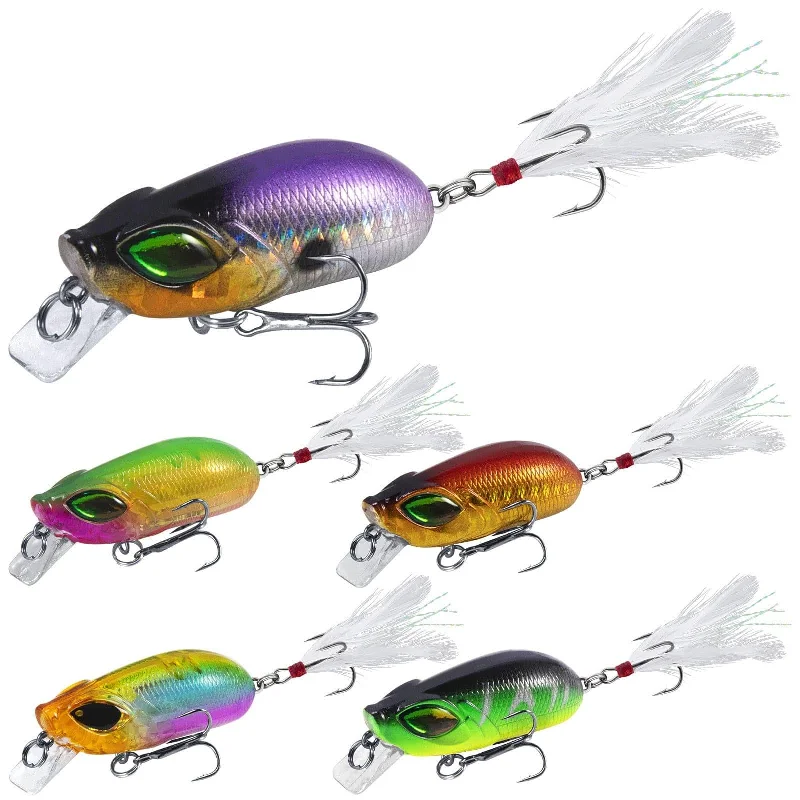 double-sided fishing tackle storage Dr.Fish 5pcs Minnow Crankbaits Fishing Lure 2.4''