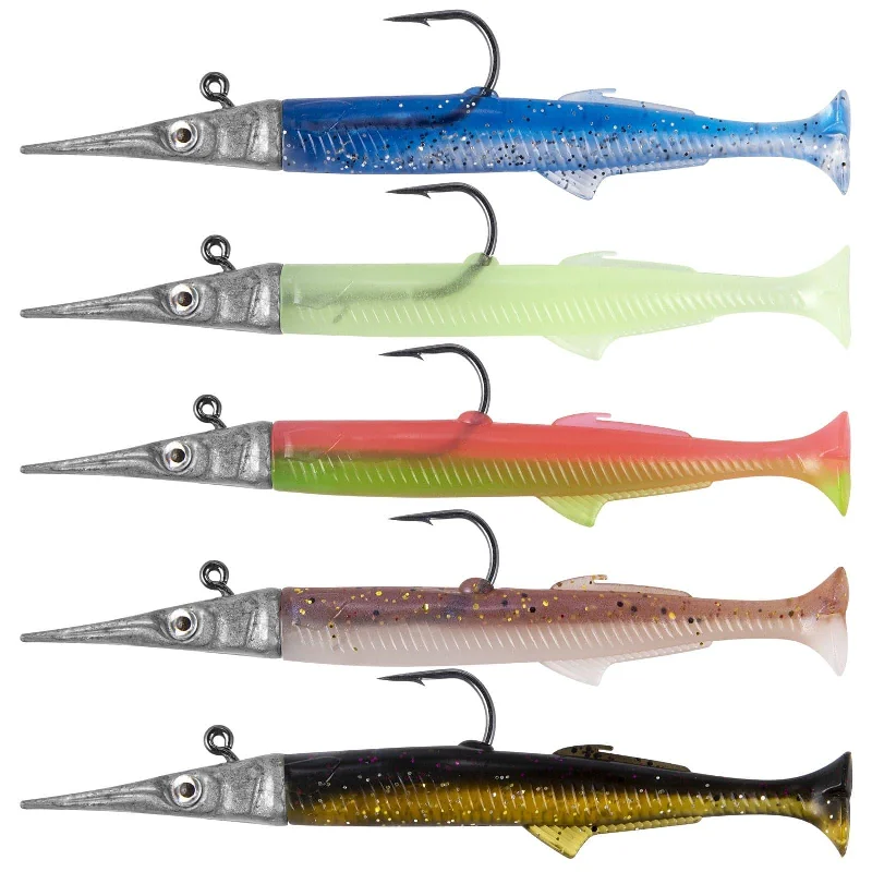 best offshore trolling lures Dr.Fish 5pcs Sandeel Soft Fishing Lures 4.52'' 0.49oz