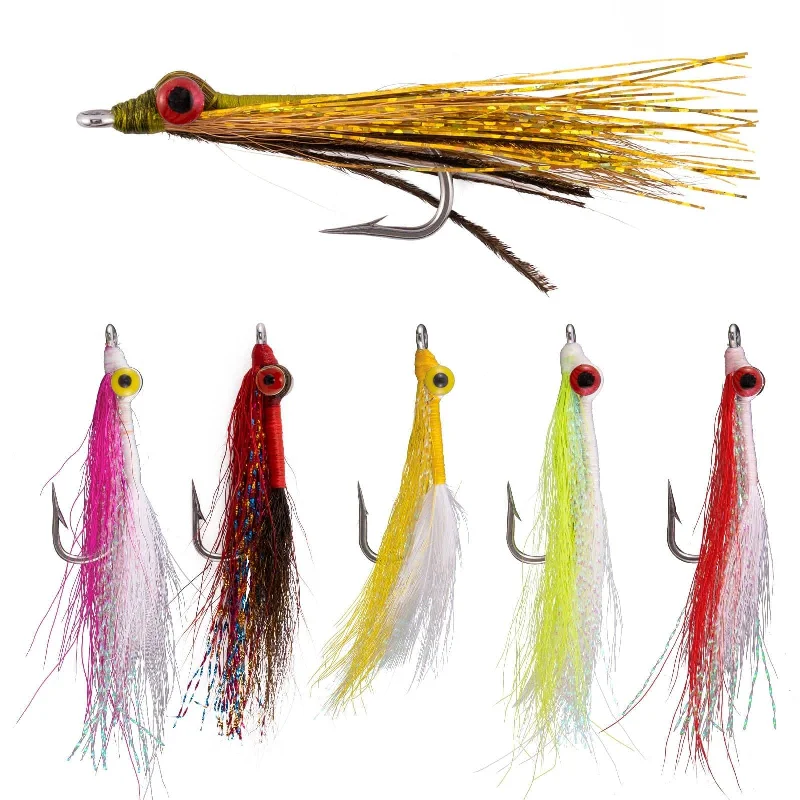 professional rod wrapping thread Dr.Fish 6pcs Clouser Minnow Fishing Flies #4-2/0
