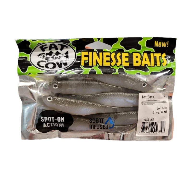 lightweight graphite fishing reels Fat Cow Finesse Baits Fat Shad 5″