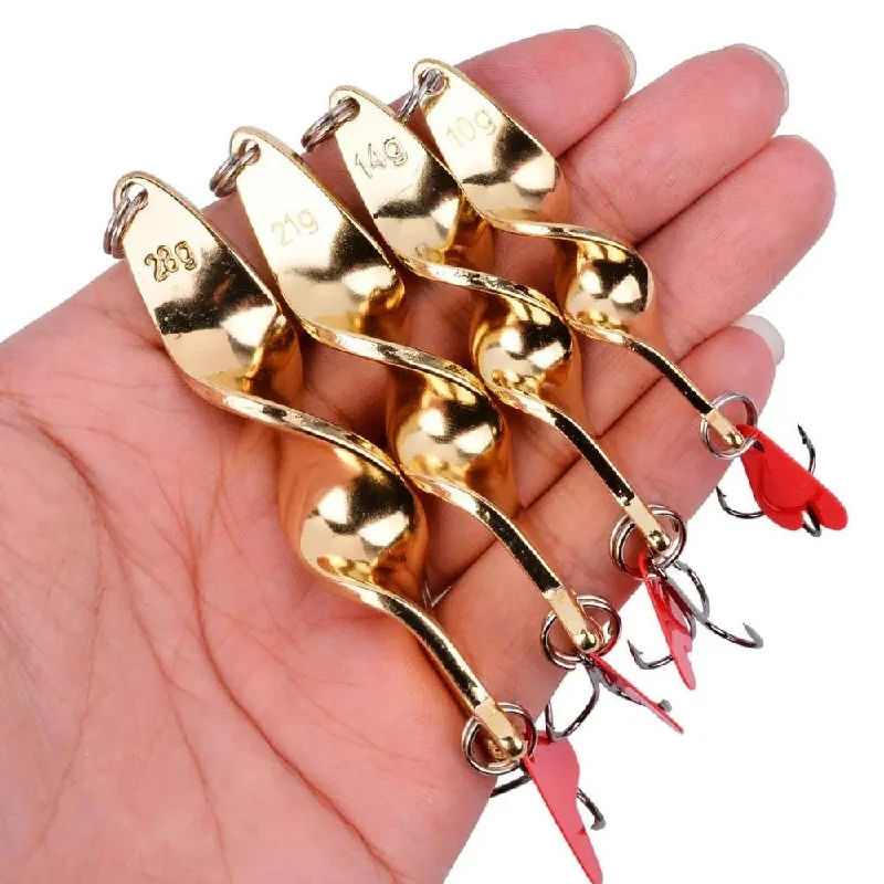 braided fishing line with color change Fishing Lures -Rotating Metal Spinner Spoon