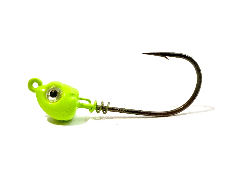 telescoping fishing gaffs Green Chartreuse Inshore Slammer Saltwater Jig Heads 3pk