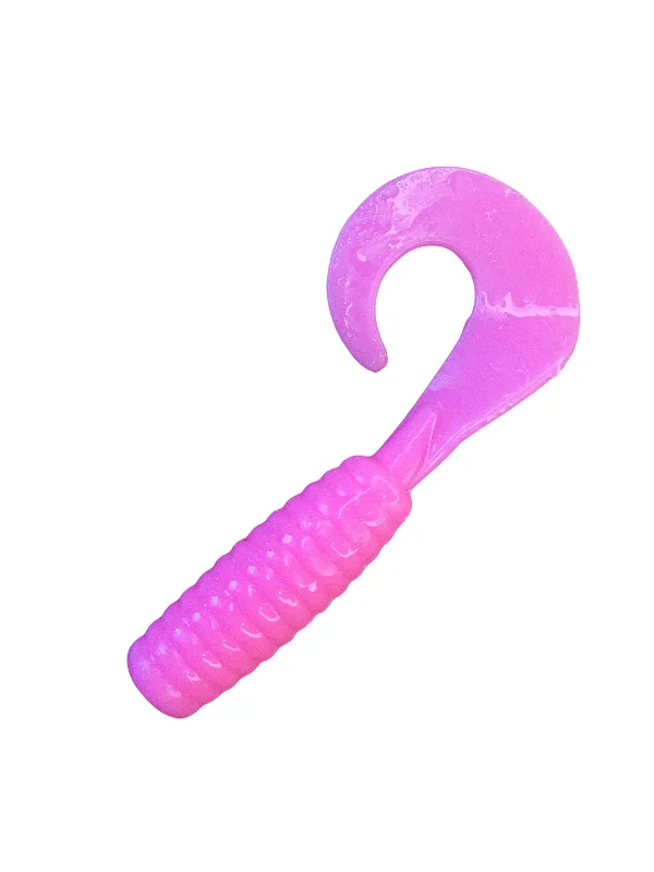 top-rated soft plastic lures for redfish Grub 6 Pack- Classic Pink