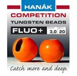 double-sided fishing tackle storage Hanak Fluo+ Slotted Tungsten Beads 20 pack