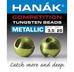 collapsible telescopic fishing nets Hanak Metallic+ Slotted Tungsten Beads 20 pack
