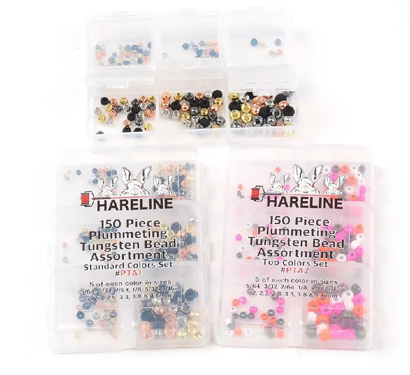 saltwater popping cork rigs Hareline Plummeting Tungsten Bead 150 Piece Assortment Standard Colors Set #1