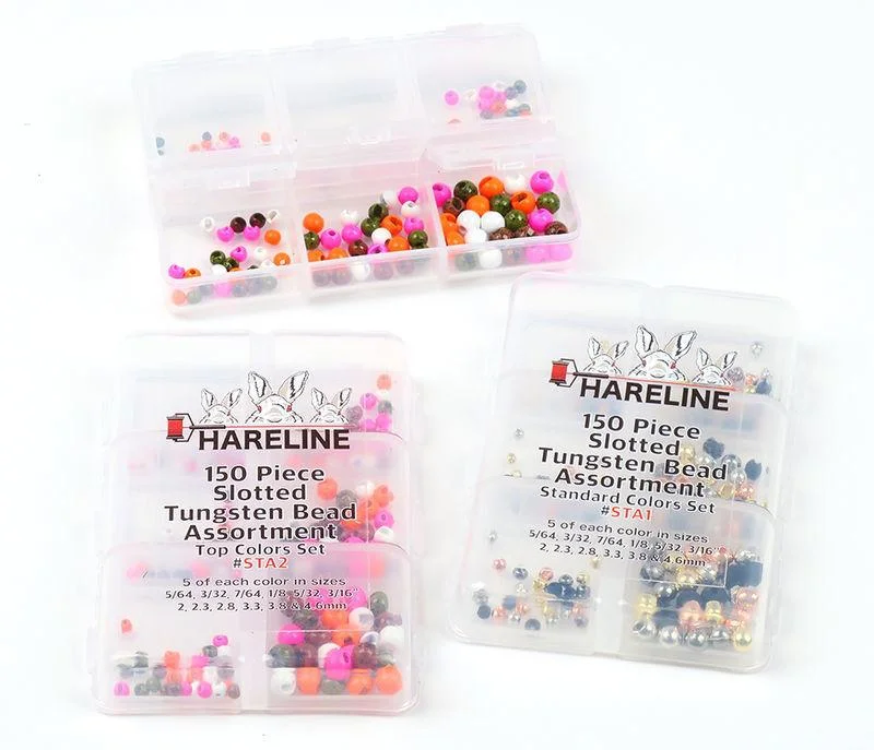 waterproof tackle storage cases Hareline Slotted Tungsten Bead 150 Piece Assortment Top Colors Set #2