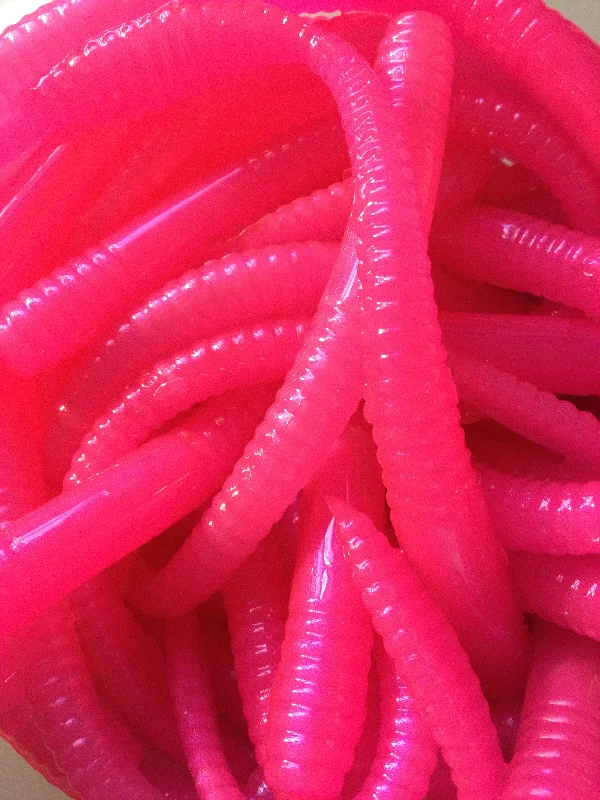 heavy-duty rod holders for beach fishing Hot Pink Prism- Viper Tail Worm