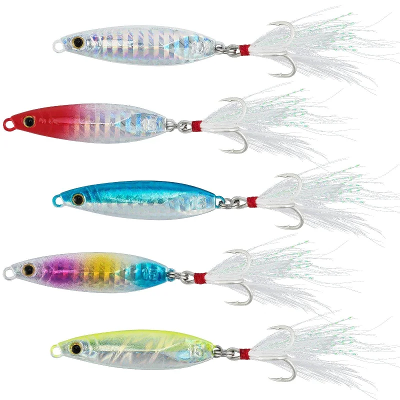 professional fly tying kits Dr.Fish 5pcs Long Casting Metal Jigs 1/2oz