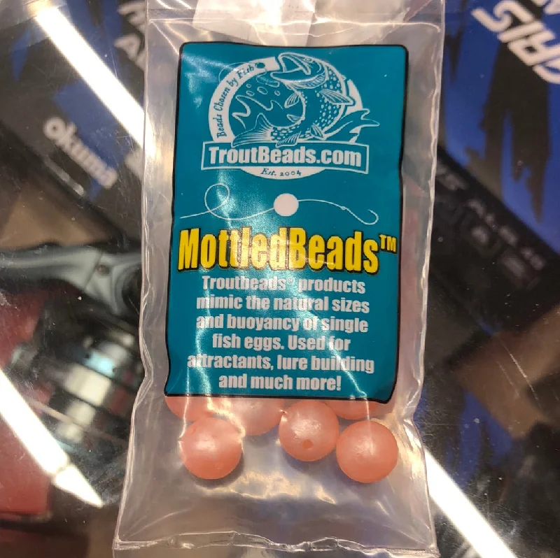 best fish stringers for sale Mottled beads 10mm Peach Roe-15