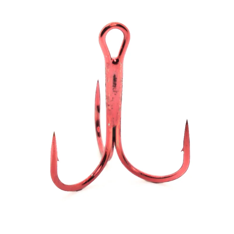 best time for bass fishing Mustad 35647 Red Round Bend Treble Hook 25 pack
