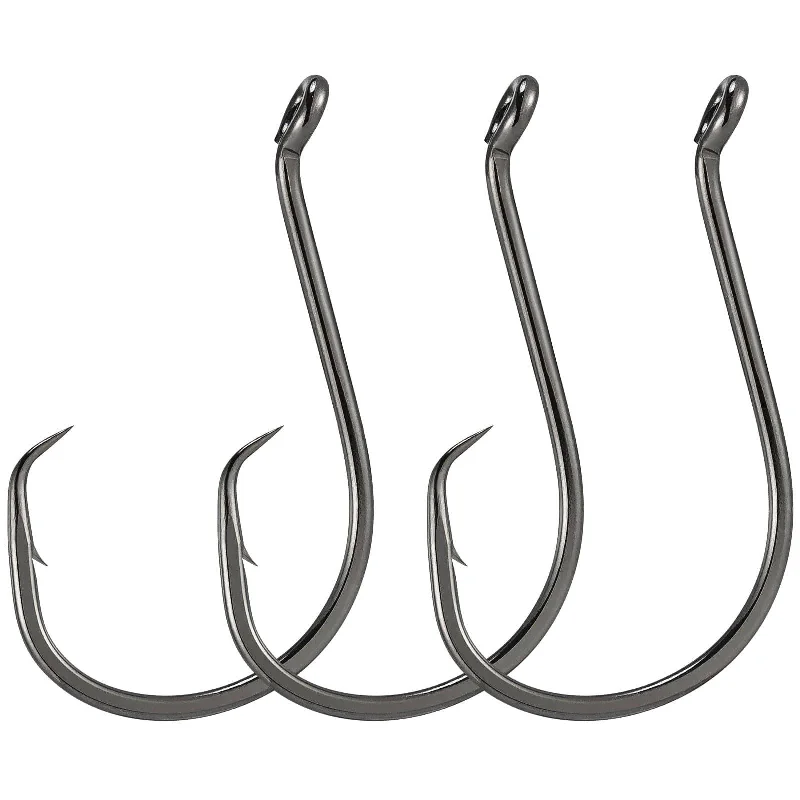 best fluorocarbon-coated monofilament lines Dr.Fish 100pcs Offset Octopus Hooks #8 to 10/0