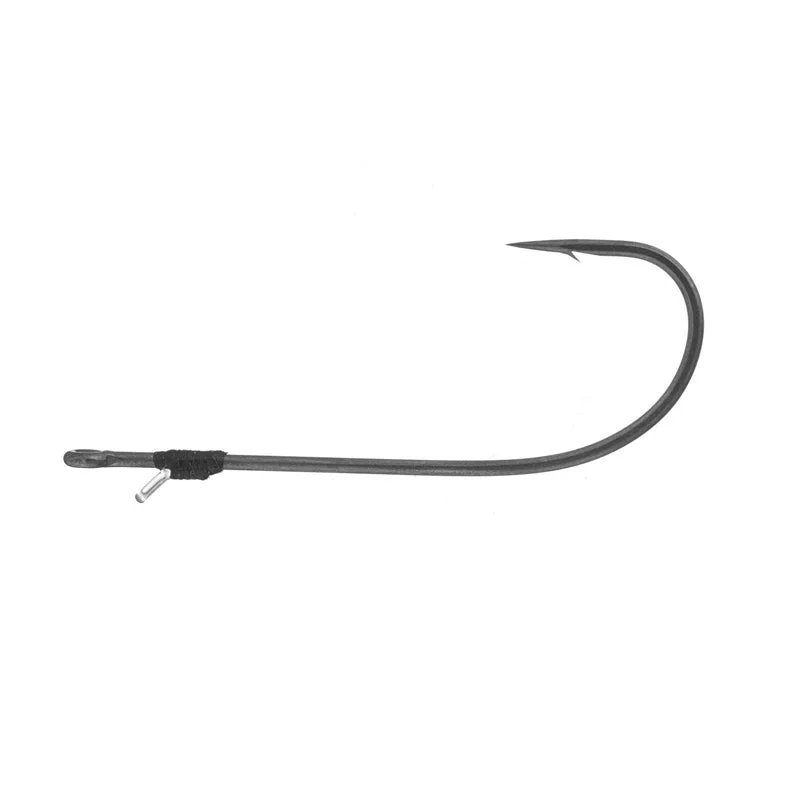 retractable ice fishing rods Owner Cover Shot Worm Hook 5pk Silky Gray