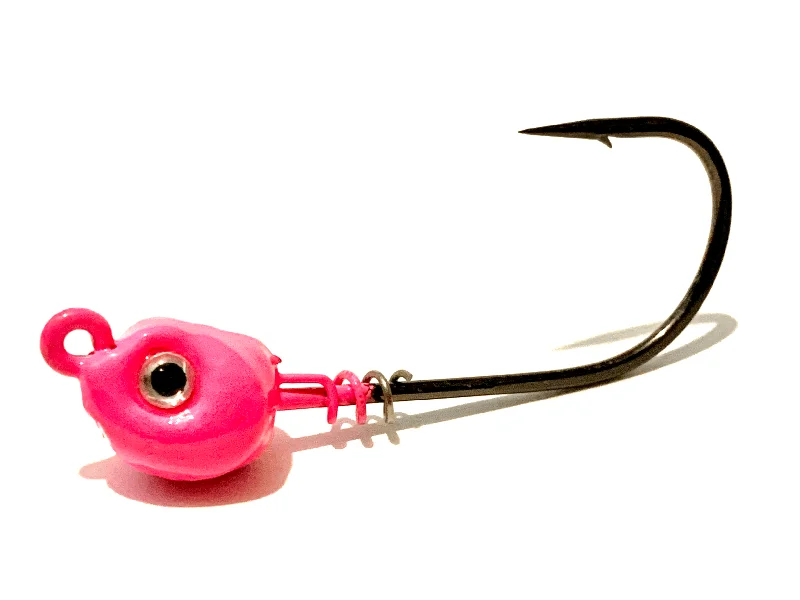 slow sinking jerkbaits Pink Inshore Slammer Saltwater Jig Heads 3pk