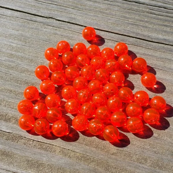 ultra-light soft plastic baits Purple Taco Cateye Beads 8mm Orange 50 pk 214