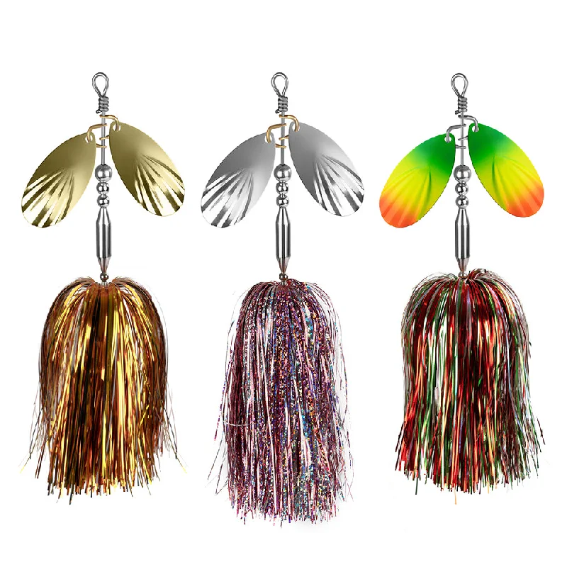strong monofilament leader material THKFISH 3pcs Spinner Bait Fishing Lure With Double Blades strong monofilament leader material THKFISH 3pcs Spinner Bait Fishing Lure With Double Blades
