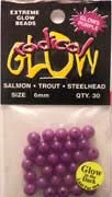 premium braided leaders for saltwater Radical Glow Beads Size 6mm Qty 30 Purple 50614