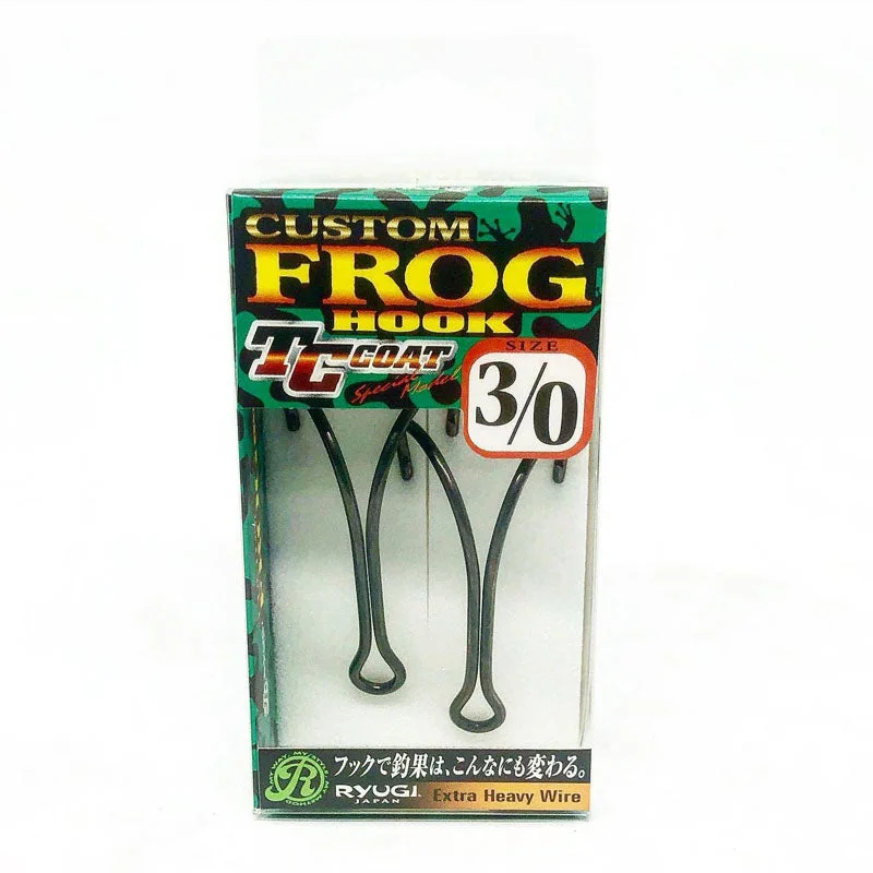 premium fluorocarbon leaders for fly fishing Ryugi Custom Frog Hooks (TC Coat) 2pk