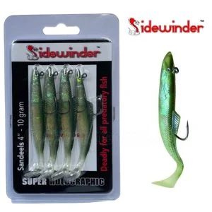 saltwater fishing tackle online Sidewinder Super Holographic Sandeel 4" 10g Green (4 Lures) saltwater fishing tackle online Sidewinder Super Holographic Sandeel 4" 10g Green (4 Lures)