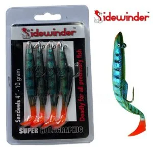 GPS fish finders cheap Sidewinder Super Holographic Sandeel 4" 10g Mackerel Fire (4 Lures) GPS fish finders cheap Sidewinder Super Holographic Sandeel 4" 10g Mackerel Fire (4 Lures)