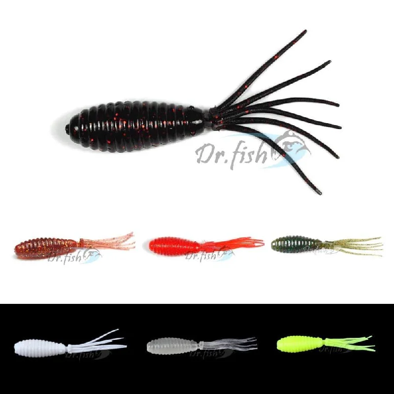 fishing tackle wholesale suppliers Dr.Fish 10pcs Soft Plastic Tail Worms 2.5''