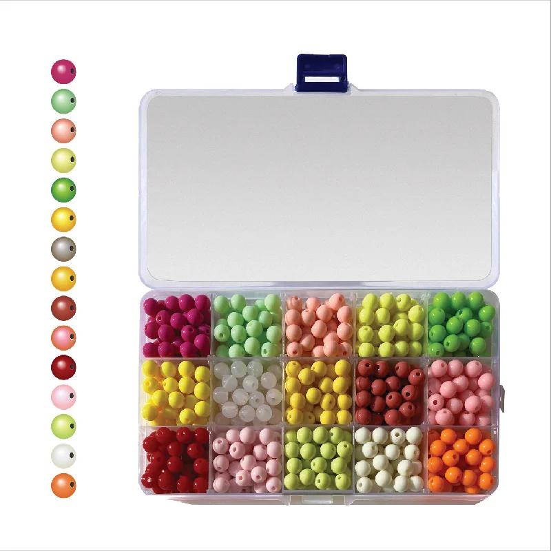 baitcaster maintenance kits TAKUMI® 750PCS 8mm Fishing Beads Set Mix 15 Colors