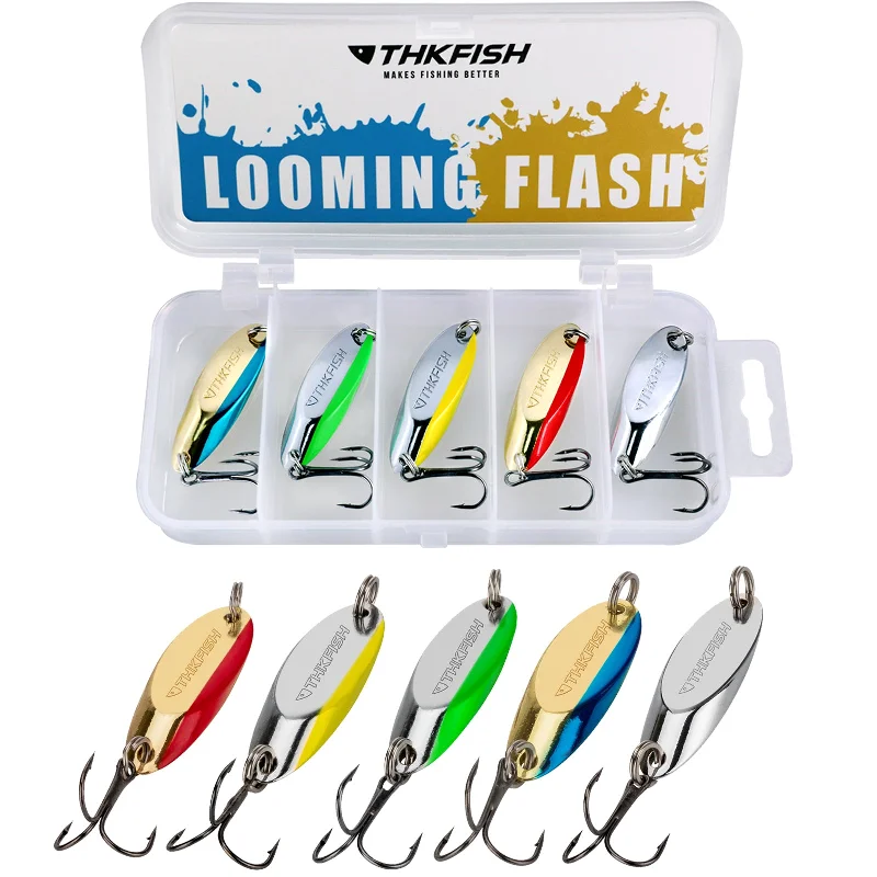 compact lure wraps for easy storage THKFISH 5pcs Fishing Spoons Lures for Trout Pike Bass compact lure wraps for easy storage THKFISH 5pcs Fishing Spoons Lures for Trout Pike Bass