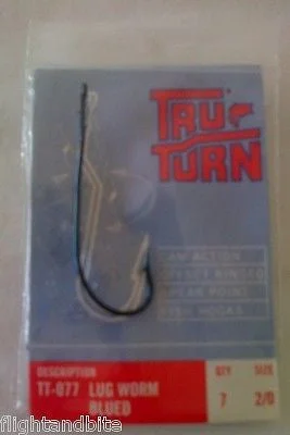 lightweight aluminum fishing gaffs TRU TURN 2/0 LUG WORM / BAITHOLDER HOOKS BLUED - TT 077 lightweight aluminum fishing gaffs TRU TURN 2/0 LUG WORM / BAITHOLDER HOOKS BLUED - TT 077