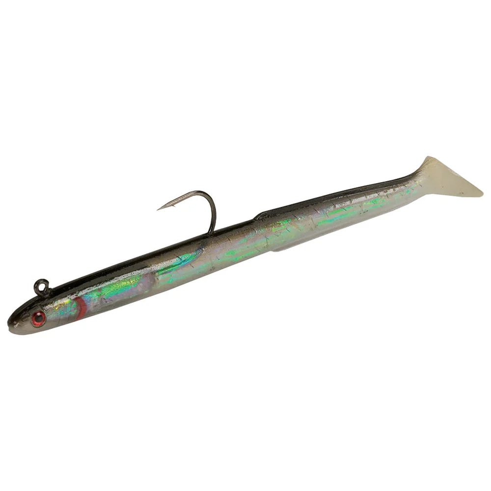 carbon steel fishing hooks bulk Tsunami Holographic Weighted Sand Eel Black Back