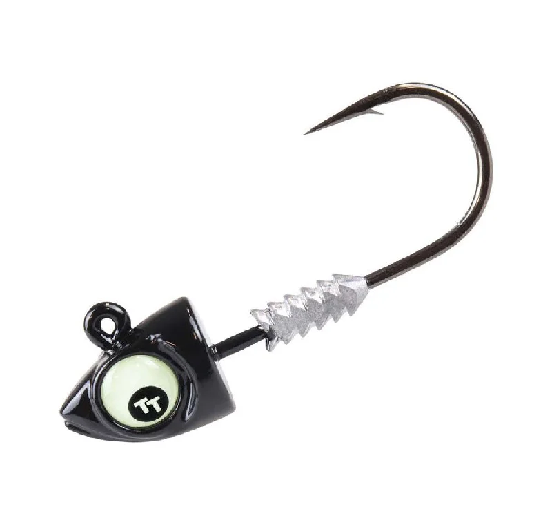 top-rated popper lures TT Big EyeZ Jig Heads Black Glow Eyez