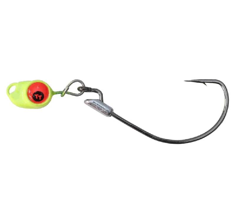 collapsible telescopic fishing nets TT Snake EyeZ Jig Heads Chartreuse