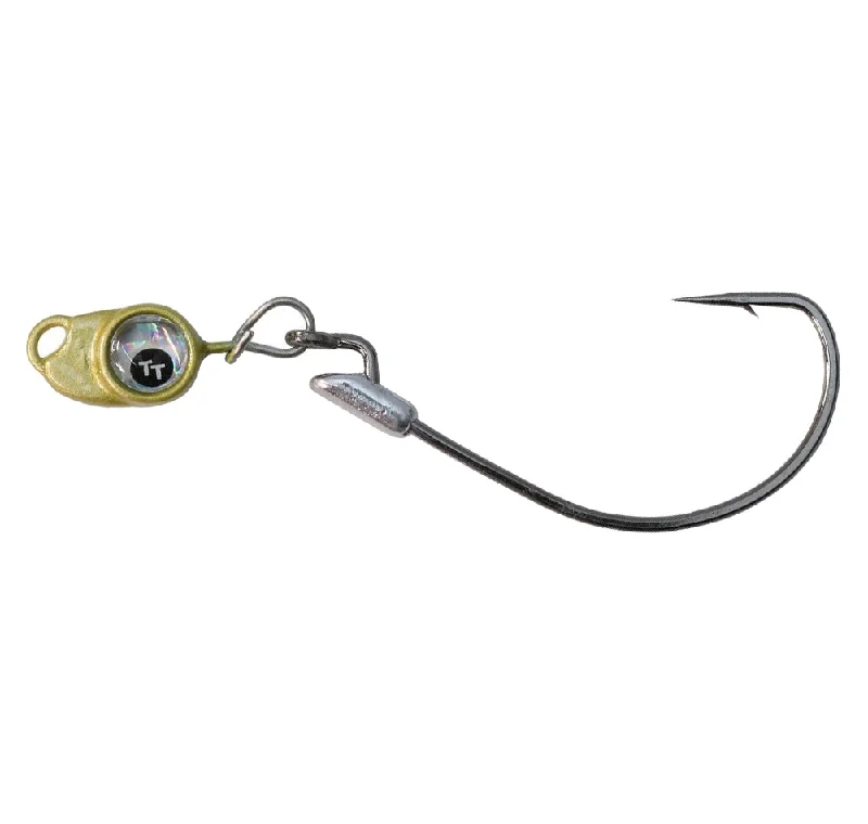 swimbait hooks with screw lock TT Snake EyeZ Jig Heads Gold