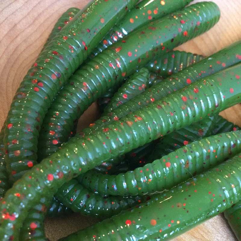 top-rated weedless lures for bass Watermelon Red Glitter- Viper Tail Worm