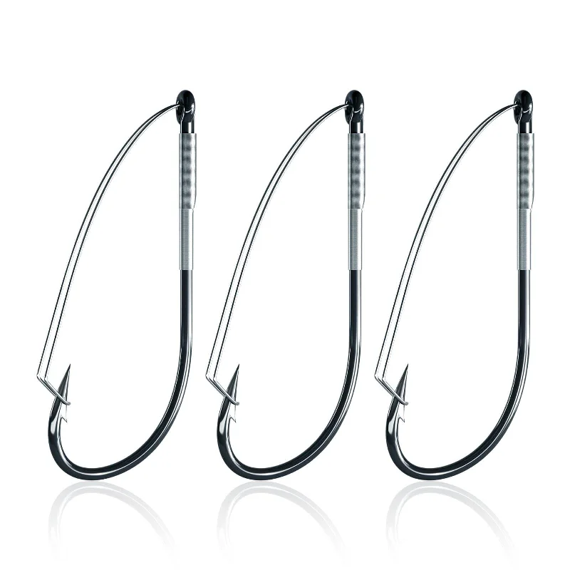 top-rated saltwater jigging lures Dr.Fish Weedless Worm Hooks Long Shank
