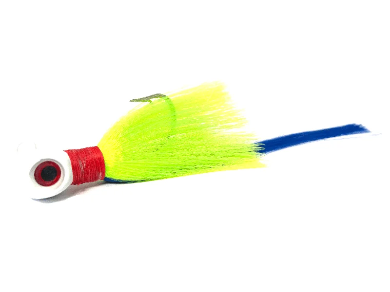 freshwater fishing baits top-rated White / Chartreuse Flair Hawk Jig